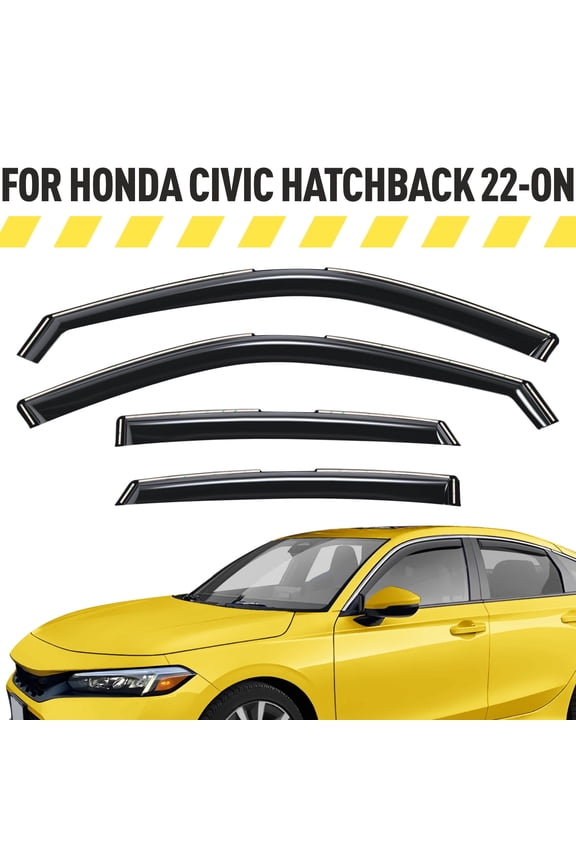 Extra Durable Window Deflectors In-Channel Window Visors Rain Guards Fit for Honda Civic 2022-2026 Hatchback, Sun Visors, Wind Vent Visors, vent shades, Car Accessories - 4 pcs. AG0766
