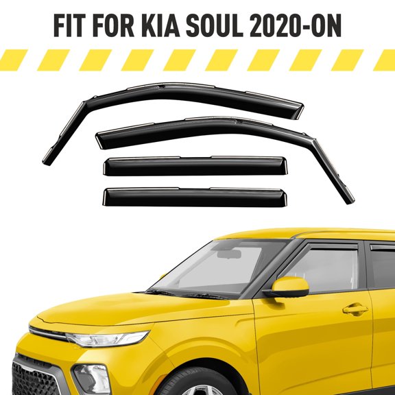 AEROGUYS Extra Durable Window Deflectors In-Channel Window Visors Rain Guards Fit for Kia Soul 2020-2026, Sun Visors, Wind Vent for Shades, Exterior Car Accessories - 4pcs. AG0968