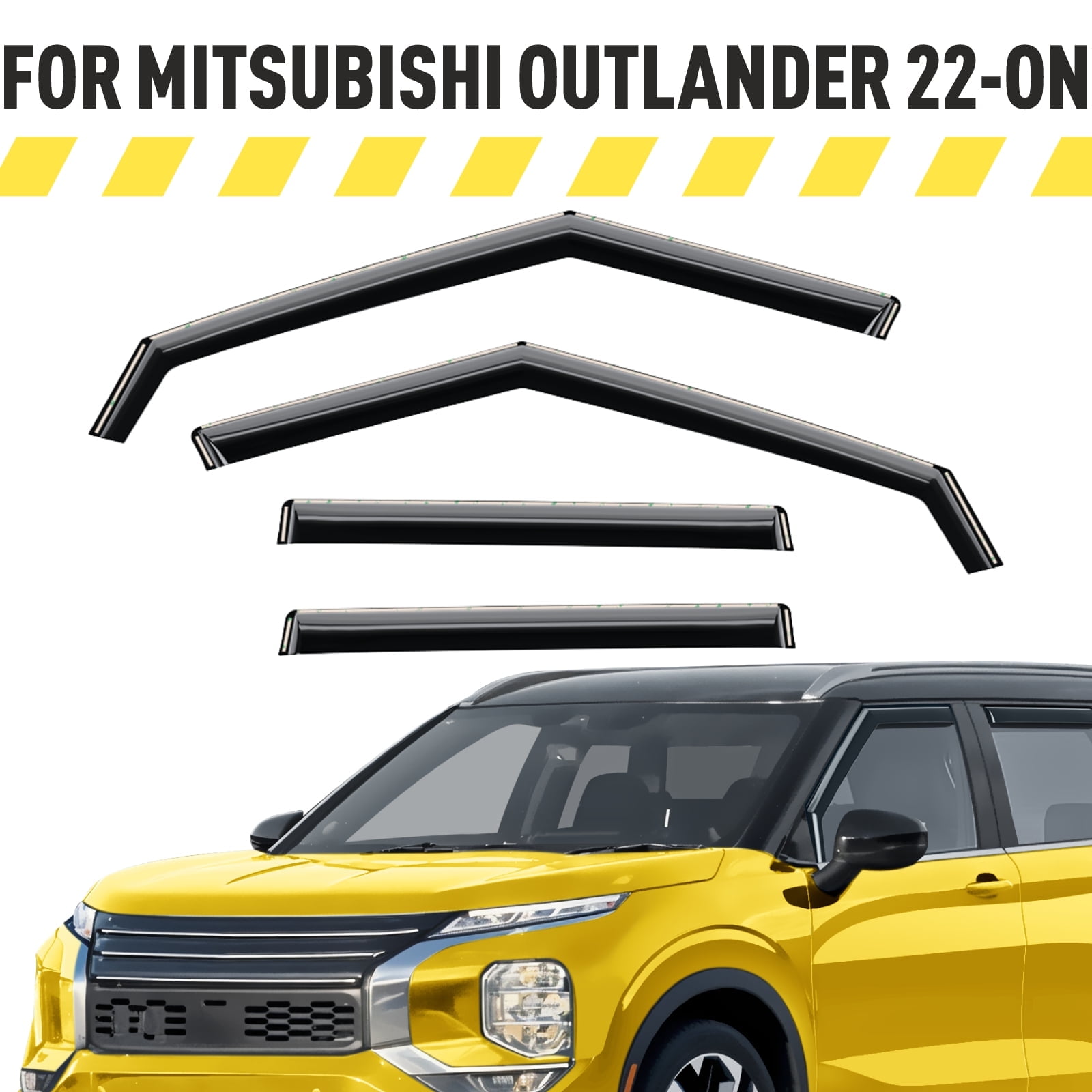 AEROGUYS Extra Durable Window Deflectors In-Channel Window Visors Rain Guards Fit for Mitsubishi Outlander 2022-2026, Sun Visors, Wind VentVisors, Exterior Car Accessories - 4 pcs. AG0848