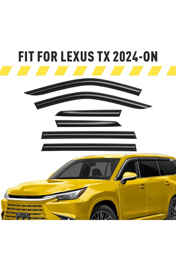 Extra Durable Window Deflectors Tape-On Window Visors Rain Guards Fit for Lexus TX 2024-2026, Sun Visors, Wind Vent Visors, Window vent shades, Car Accessories - 6 pcs. AG0757