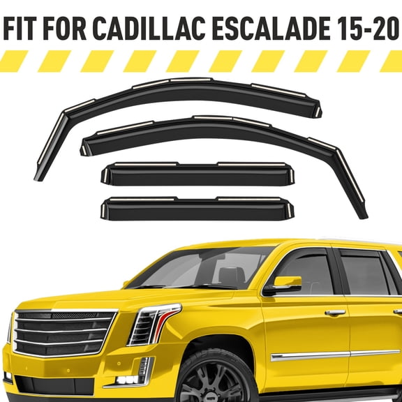 AEROGUYS In-Channel Window Deflectors Extra Durable Window Visors Rain Guards Compatible with Cadillac Escalade 2015-2020, Sun Visors, Wind Vent Visors, Car Accessories - 4pcs. AG0203