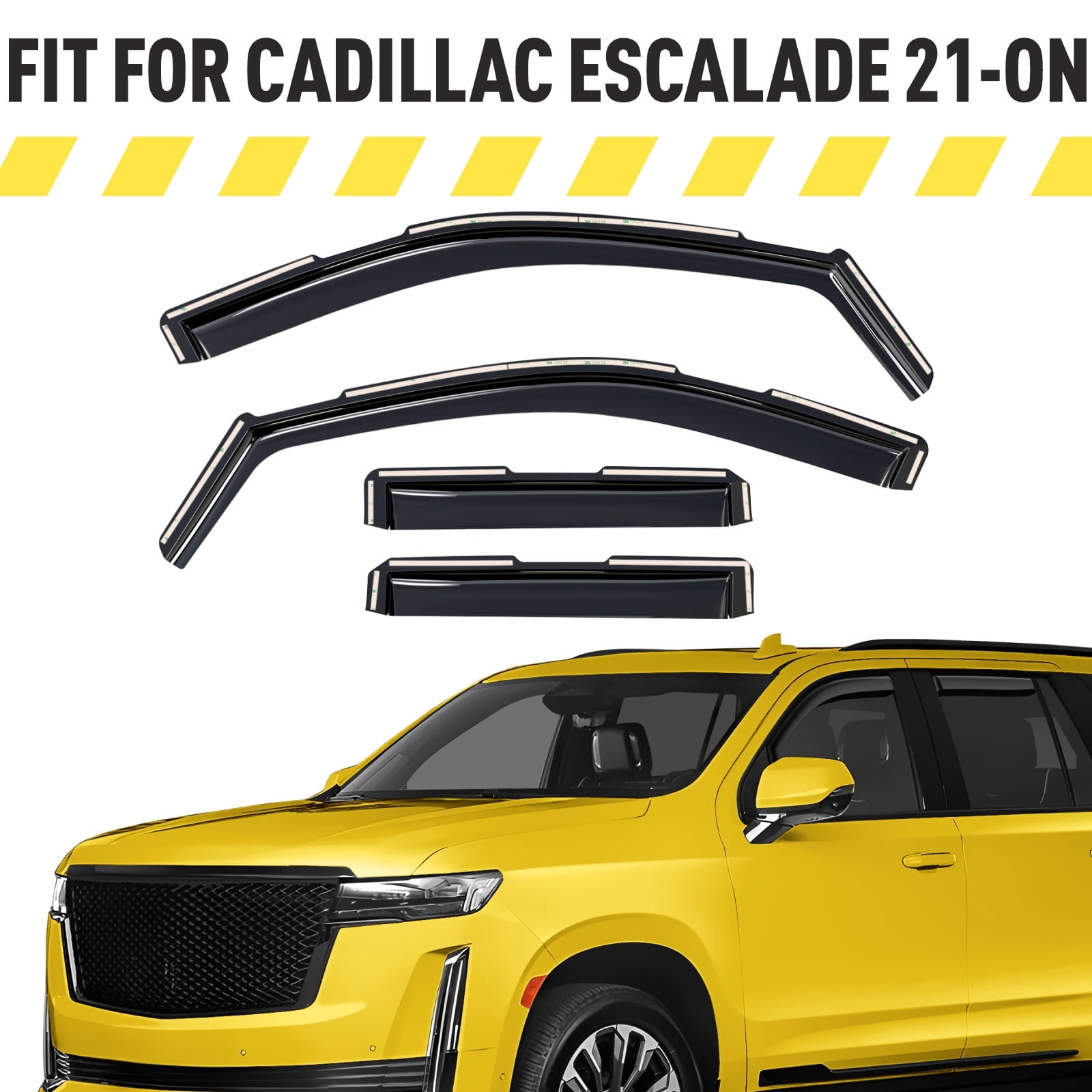 AEROGUYS In-Channel Window Deflectors Extra Durable Window Visors Rain Guards Compatible with Cadillac Escalade 2021-2026, Sun Visors, Wind Vent Visors, Car Accessories - 4pcs. AG0193