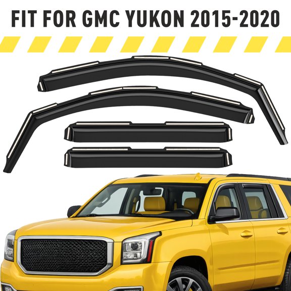 AEROGUYS Extra Durable Window Deflectors in-Channel Window Visors Rain Guards Fit for GMC Yukon 2015-2020, Sun Visors, Wind VentVisors, Exterior Car Accessories - 4 pcs. AG0202