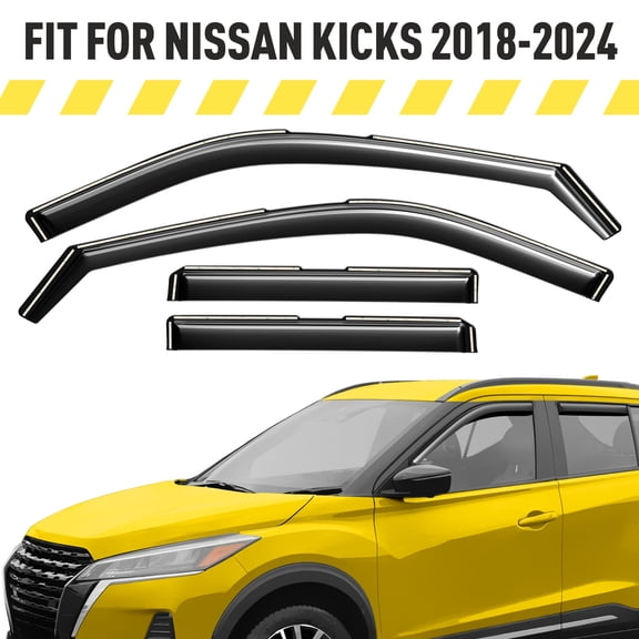 AEROGUYS In-Channel Window Deflectors Extra Durable Window Visors Rain Guards Compatible with Nissan Kicks 2018-2024, Wind Vent Visors - 4pcs. AG0527