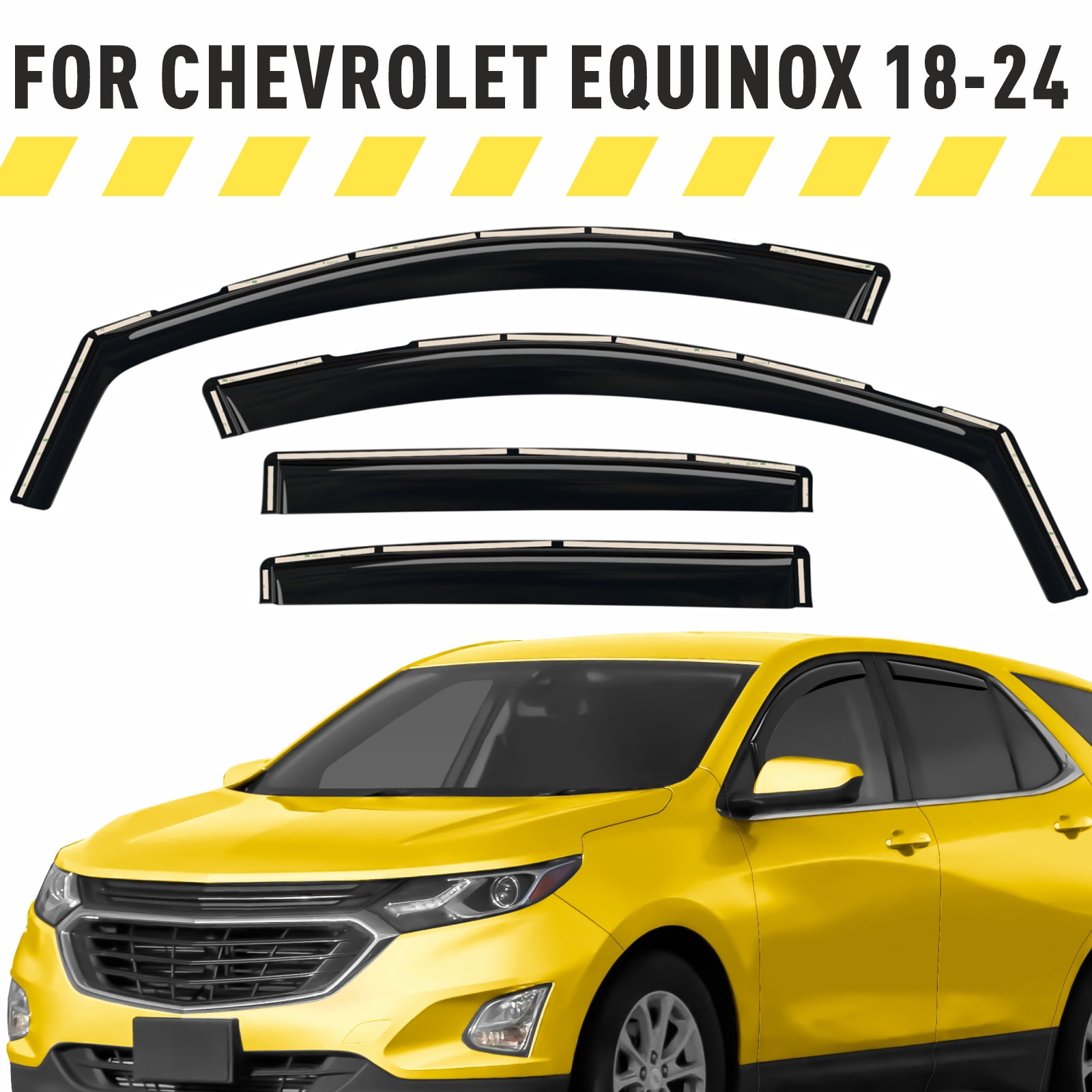AEROGUYS In-Channel Window Deflectors Extra Durable Window Visors Rain Guards Fit for Chevrolet (Chevy) Equinox 2018-2024, Sun Visors, Wind Deflectors, Vent Visors, Car Accessories - 4pcs. AG0008
