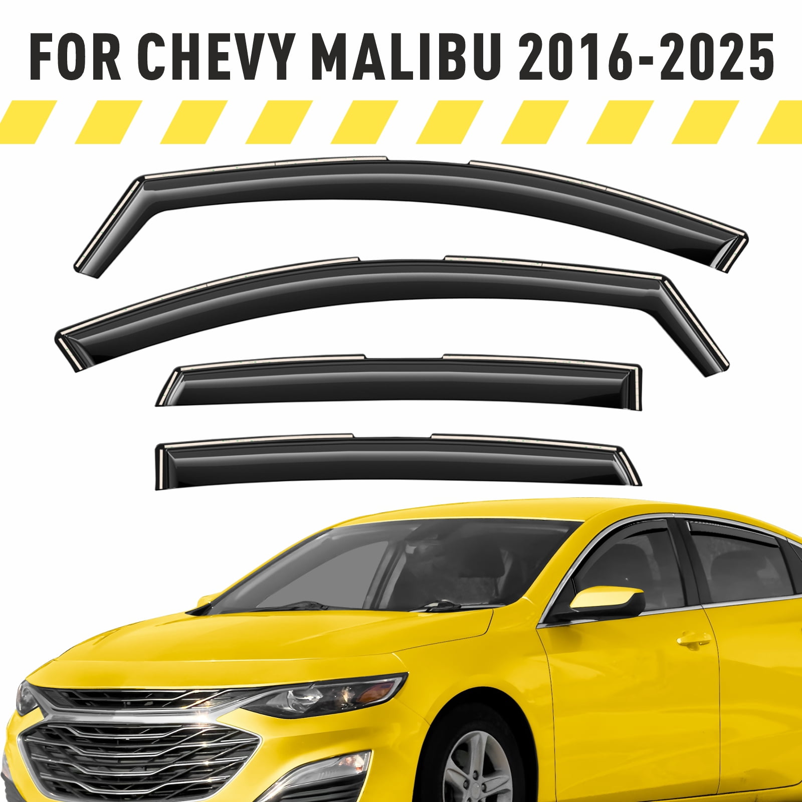 AEROGUYS In-Channel Window Deflectors Extra Durable Window Visors Rain Guards Fit for Chevrolet (Chevy) Malibu 2016-2025, Sun Visors, Wind Vent Visors, Car Accessories - 4pcs. AG0426