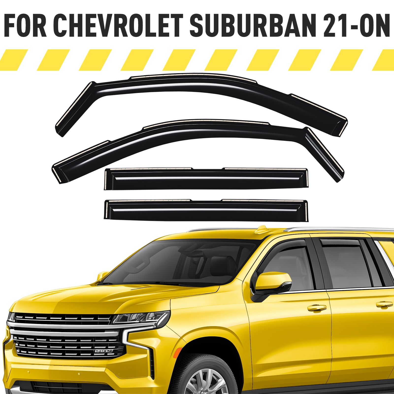 AEROGUYS In-Channel Window Deflectors Extra Durable Window Visors Rain Guards Fit for Chevrolet (Chevy) Suburban 2021-2026, Sun Visors, Wind Vent Visors, Car Accessories - 4 pcs. AG0473