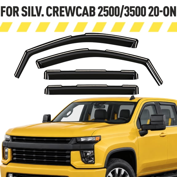 AEROGUYS In-Channel Window Deflectors Extra Durable Window Visors Rain Guards Fit for Chevy Silverado/Sierra 2500HD/3500HD 2020-2026 Crew Cab,Sun Visors,Wind Vent Visors,Car Accessories-4pcs. AG0141