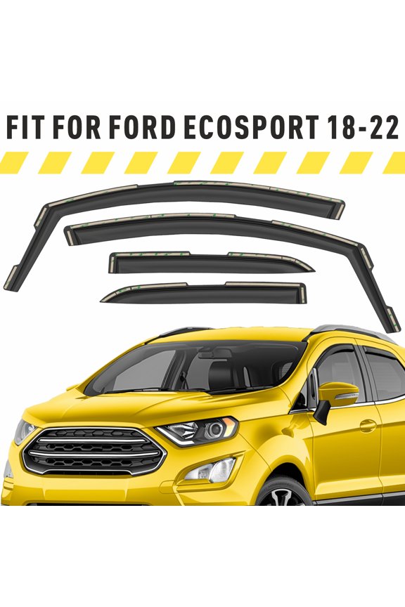 In-Channel Window Deflectors Extra Durable Window Visors Rain Guards Fit for Ford EcoSport 2018-2024, Sun Visors, Wind Vent Visors, Car Accessories - 4pcs. AG0452