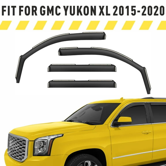 AEROGUYS In-Channel Window Deflectors Extra Durable Window Visors Rain Guards Fit for GMC Yukon XL 2015-2020, Sun Visors, Wind Vent Visors, Car Accessories - 4 pcs. AG0515