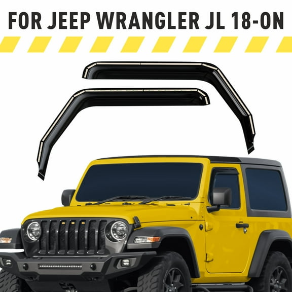 AEROGUYS In-Channel Window Deflectors Extra Durable Window Visors Rain Guards Fit for Jeep Wrangler 2018-2026 JL/Jeep Gladiator 2020-2026, Sun Visors, Wind Vent Visors, Truck Accessories- 2pcs AG0136