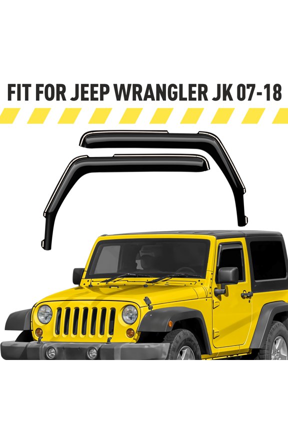 In-Channel Window Deflectors Extra Durable Window Visors Rain Guards Fit for Jeep Wrangler JK 2-door 2007-2018, Sun Visors, Wind Vent Visors, Truck Accessories- 2pcs. AG0160