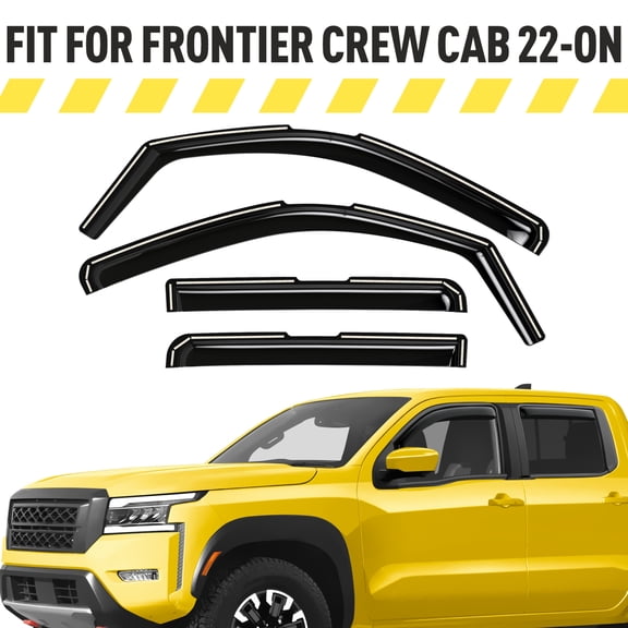 AEROGUYS In-Channel Window Deflectors Extra Durable Window Visors Rain Guards Fit for Nissan Frontier 2022-2026 Crew Cab,Sun Visors,Wind Vent Visors,Car Accessories - 4pcs. AG0207