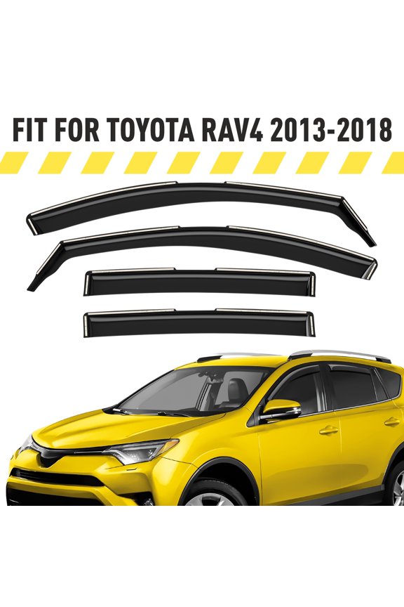 In-Channel Window Deflectors Extra Durable Window Visors Rain Guards Fit for Toyota RAV4 2013-2018, Sun Visors, Wind Vent Visors, Car Accessories- 4pcs. AG0538