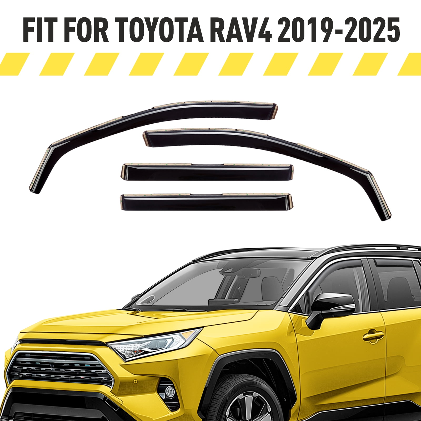 AEROGUYS In-Channel Window Deflectors Extra Durable Window Visors Rain Guards Fit for Toyota RAV4 2019-2025, Sun Visors, Wind Vent Visors, Window vent shades, Exterior Car Accessories - 4 pcs. AG0668