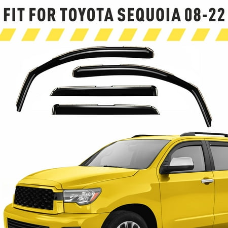 AEROGUYS In-Channel Window Deflectors Extra Durable Window Visors Rain Guards Fit for Toyota Sequoia 2008-2022, Sun Visors, Wind Vent Visors, Car Accessories - 4 pcs. AG0514