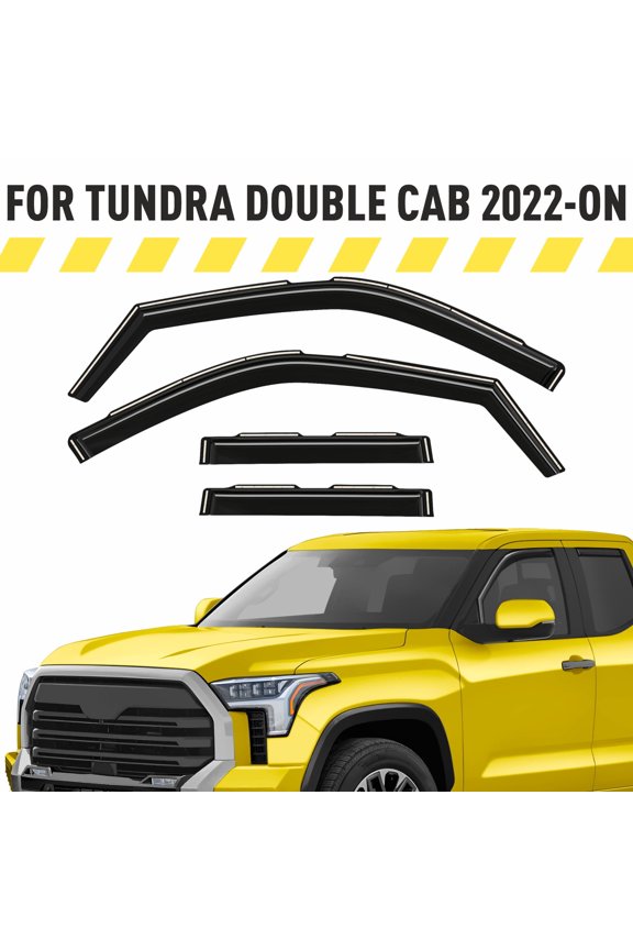 In-Channel Window Deflectors Extra Durable Window Visors Rain Guards Fit for Toyota Tundra 2022-2025 Double Cab, Sun Visors, Wind Vent Visors, Car Accessories - 4pcs. AG0272