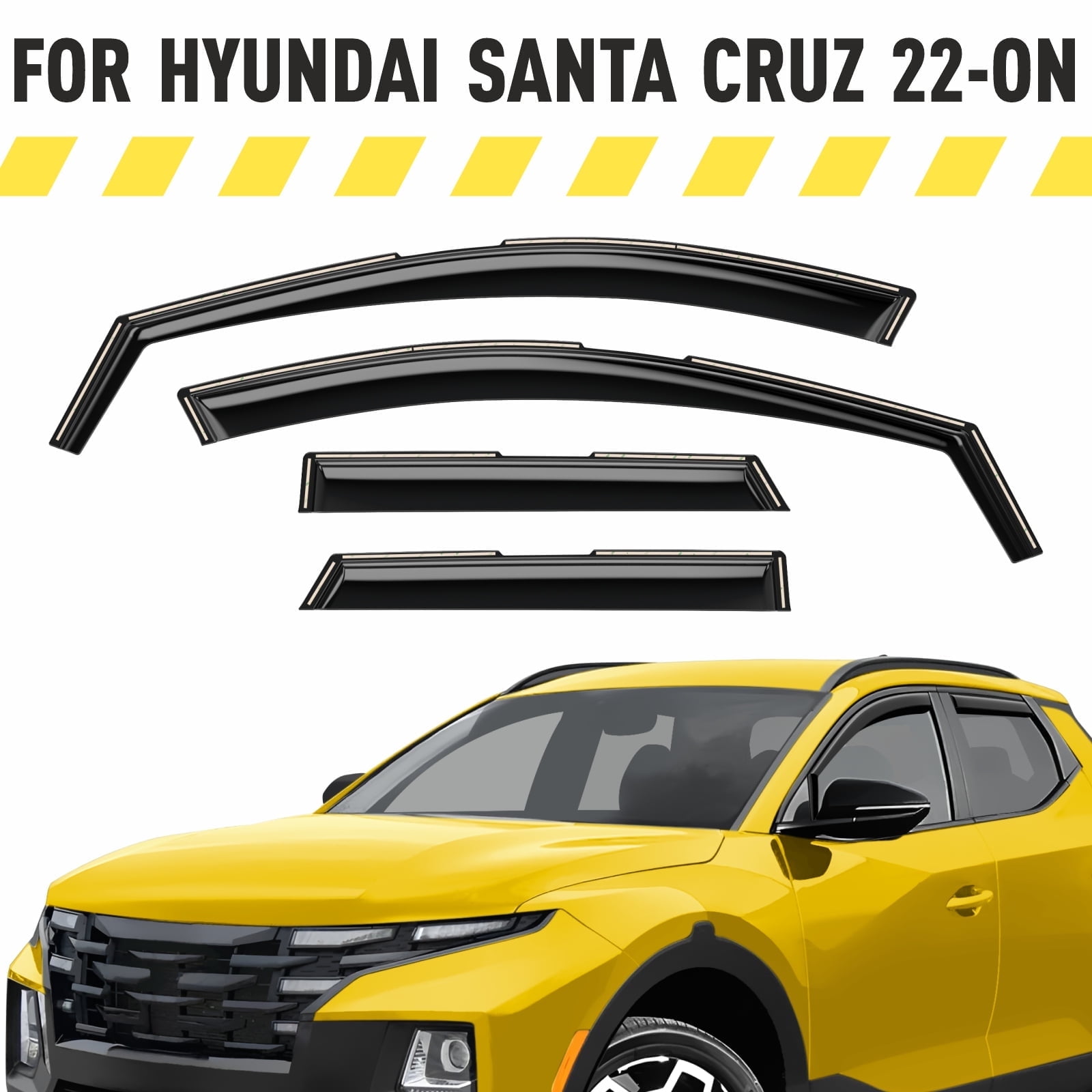 AEROGUYS Extra Durable Window Deflectors in-Channel Window Visors Rain Guards Fit for Hyundai Santa Cruz 2022-2026, Sun Visors, Wind Vent Visors, Window Exterior Car Accessories - 4 pcs. AG0482