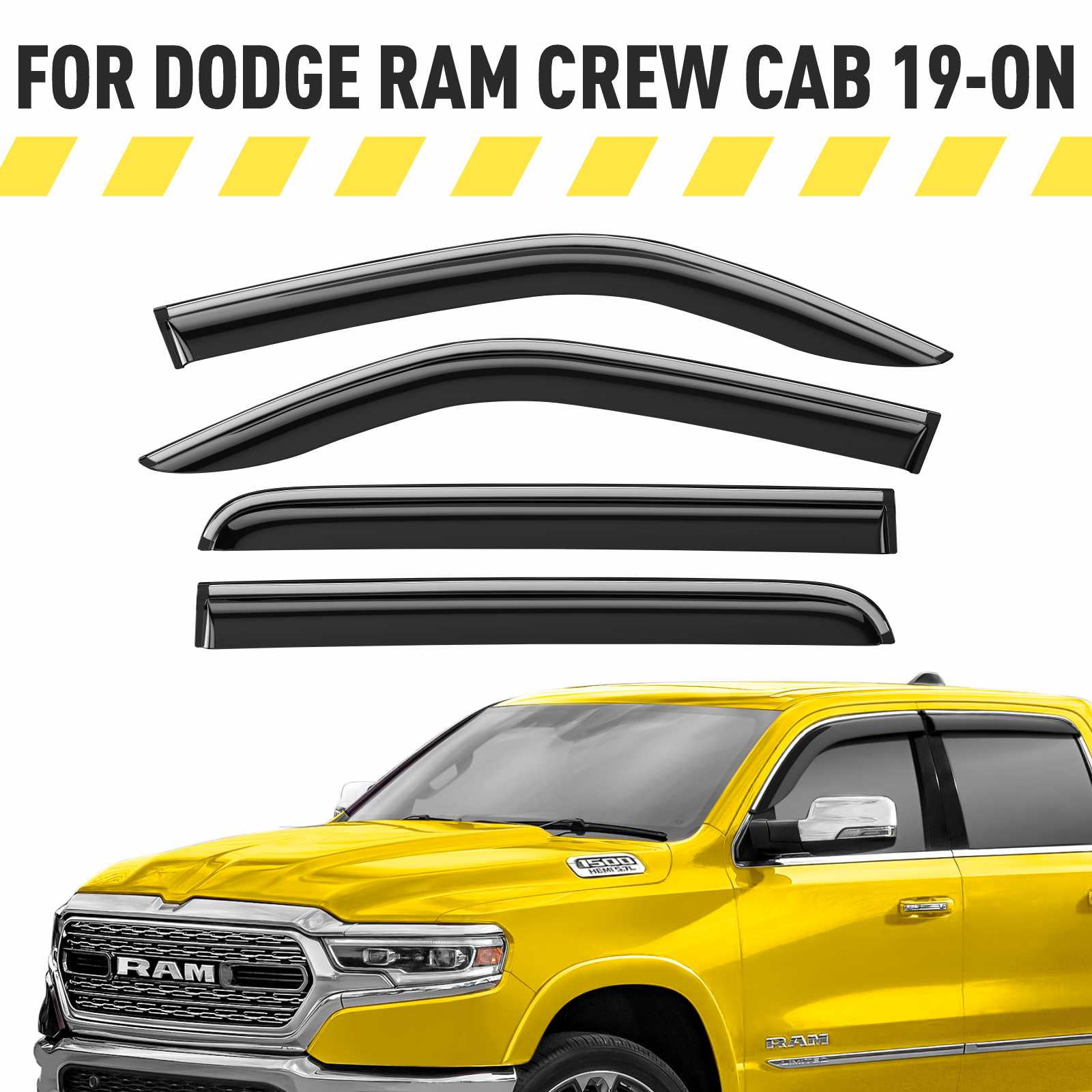 AEROGUYS Chrome Trim TapeOn Window Deflectors Extra Durable Window