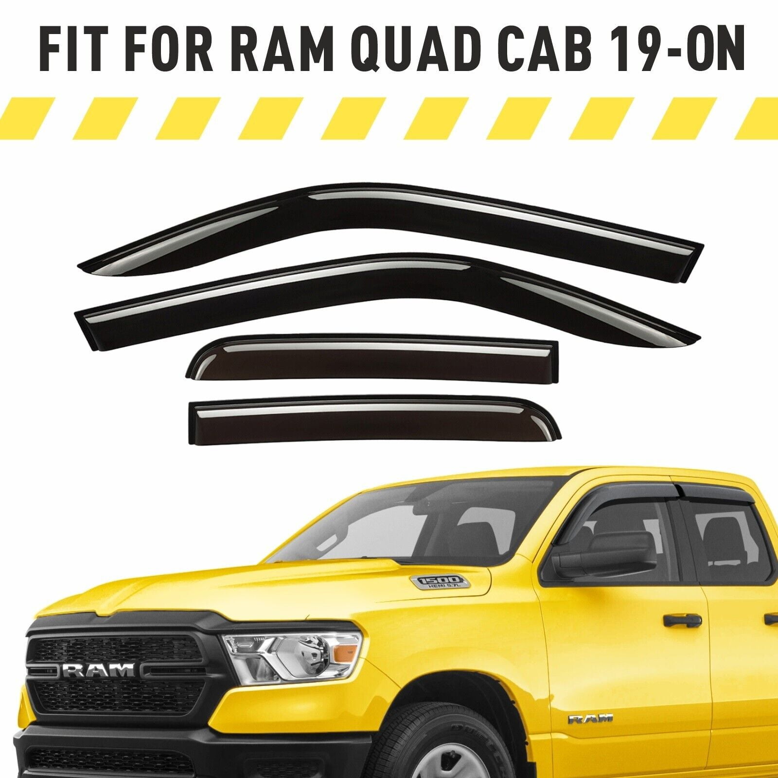 AEROGUYS TapeOn Window Deflectors Extra Durable Window Visors Rain