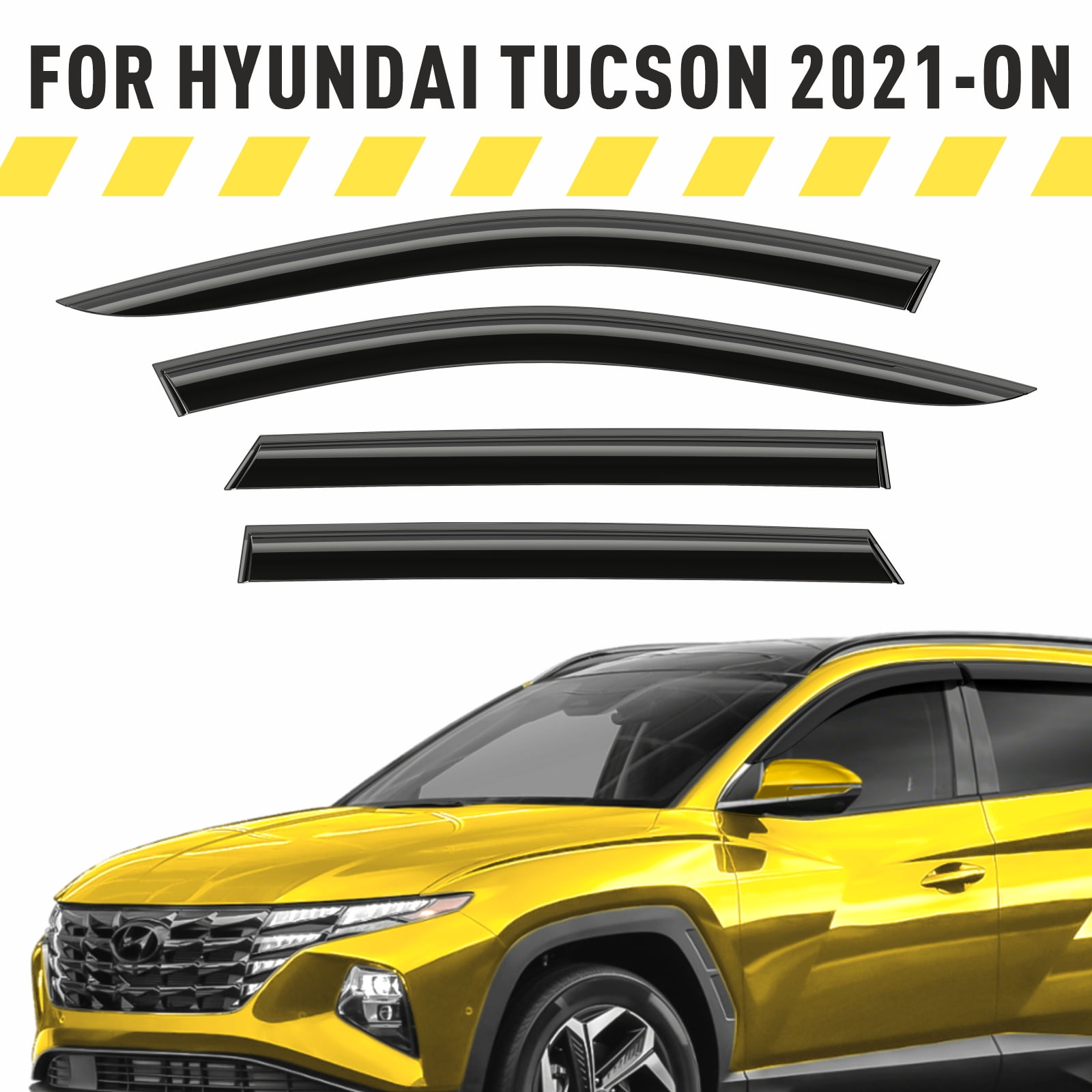 AEROGUYS Tape-On Window Deflectors Extra Durable Window Visors Rain Guards  Fit for Hyundai Tucson 2021-2024, Sun Visors, Wind Vent Visors, Car