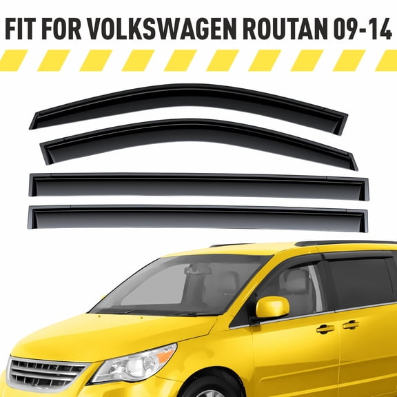 AEROGUYS Extra Durable Window Deflectors Tape-On Window Visors Rain Guards Fit for Volkswagen (VW) Routan 2009-2014, Sun Visors, Wind VentVisors, Exterior Car Accessories - 4 pcs. AG0197