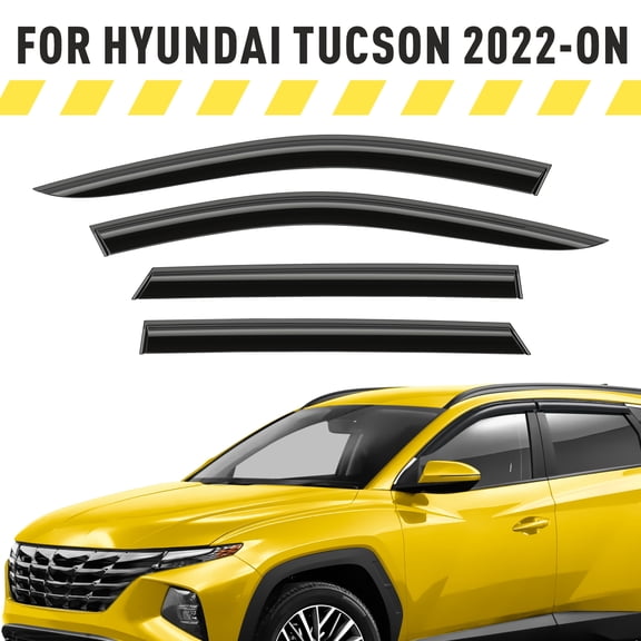 AEROGUYS Tape-On Window Deflectors Extra Durable Window Visors Rain Guards Fit for Hyundai Tucson 2021-2026, Sun Visors, Wind Vent Visors, Window vent shades, Exterior Car Accessories - 4 pcs. AG0652