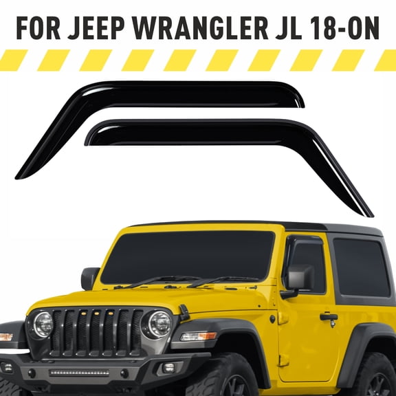AEROGUYS Tape-On Window Deflectors Extra Durable Window Visors Rain Guards Fit for Jeep Wrangler 2018-2026 JL/Jeep Gladiator 2020-2026, Sun Visors, Wind Vent Visors, Car Accessories - 2pcs. AG0135