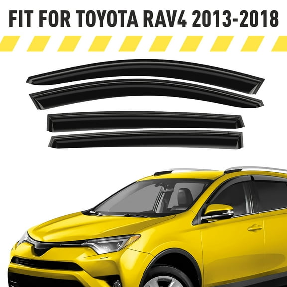 AEROGUYS Tape-On Window Deflectors Extra Durable Window Visors Rain Guards Fit for Toyota RAV4 2013-2018, Sun Visors, Wind Deflectors, Vent Visors, Car Accessories - 4pcs. AG0122
