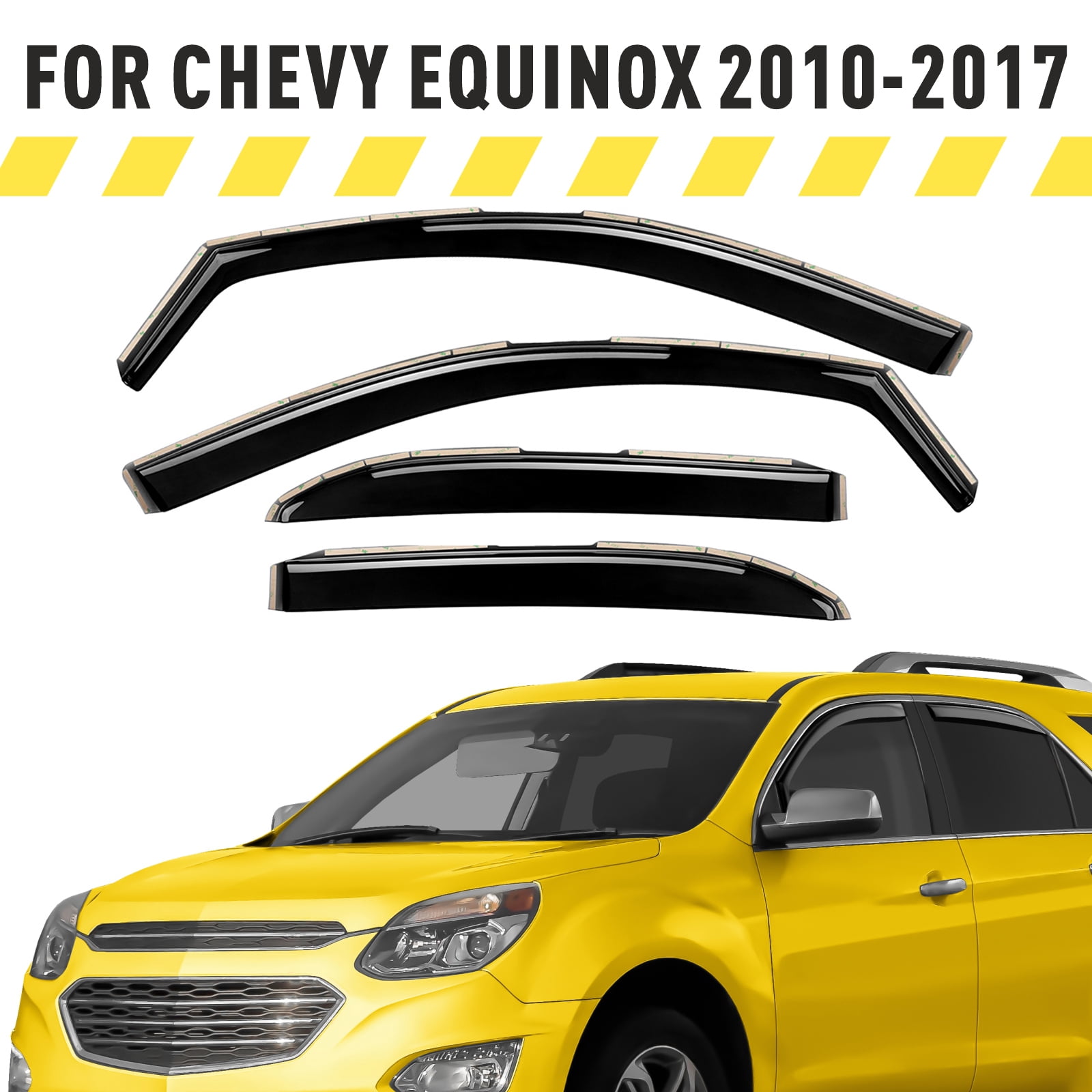 AEROGUYS in-Channel Window Deflectors Extra Durable Window Visors Rain Guards Fit for Chevrolet (Chevy) Equinox 2010-2017, Sun Visors, Wind Deflectors, Vent Visors, Car Accessories - 4pcs. AG0007