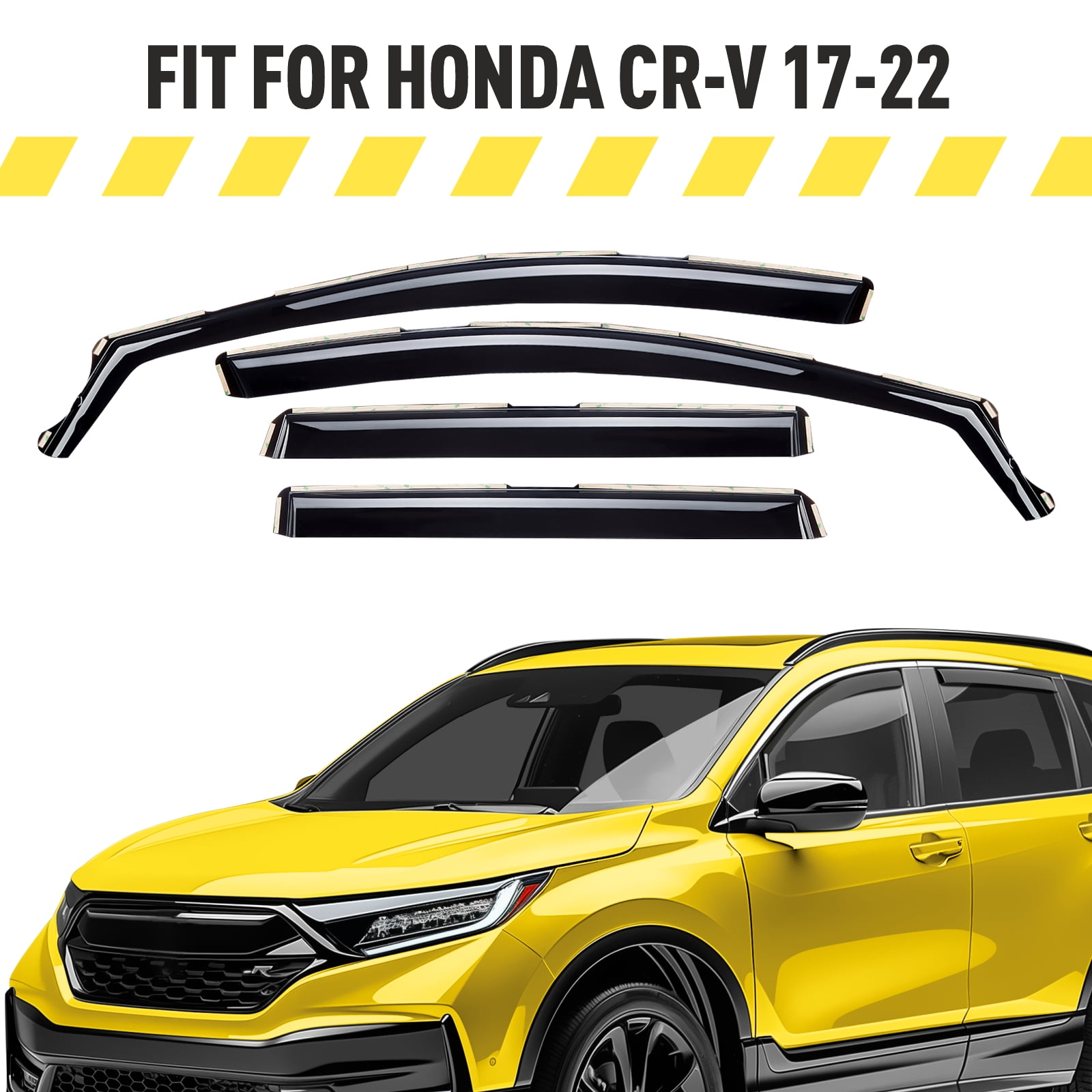 AEROGUYS in-Channel Window Deflectors Extra Durable Window Visors Rain Guards Fit for Honda CR-V 2017-2022, Sun Visors, Wind Deflectors, Vent Visors, Car Accessories - 4pcs. AG0479