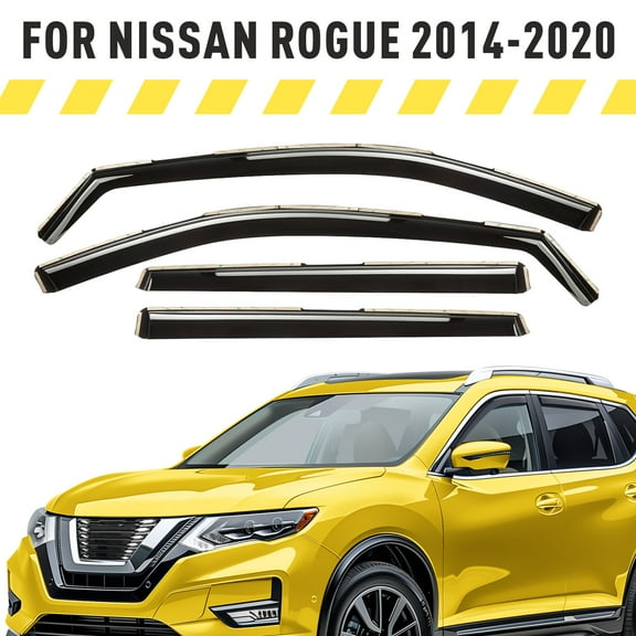 AEROGUYS in-Channel Window Deflectors Extra Durable Window Visors Rain Guards Fit for Nissan Rogue 2014-2020, Sun Visors, Wind Deflectors, Vent Visors, Car Accessories - 4pcs. AG0486