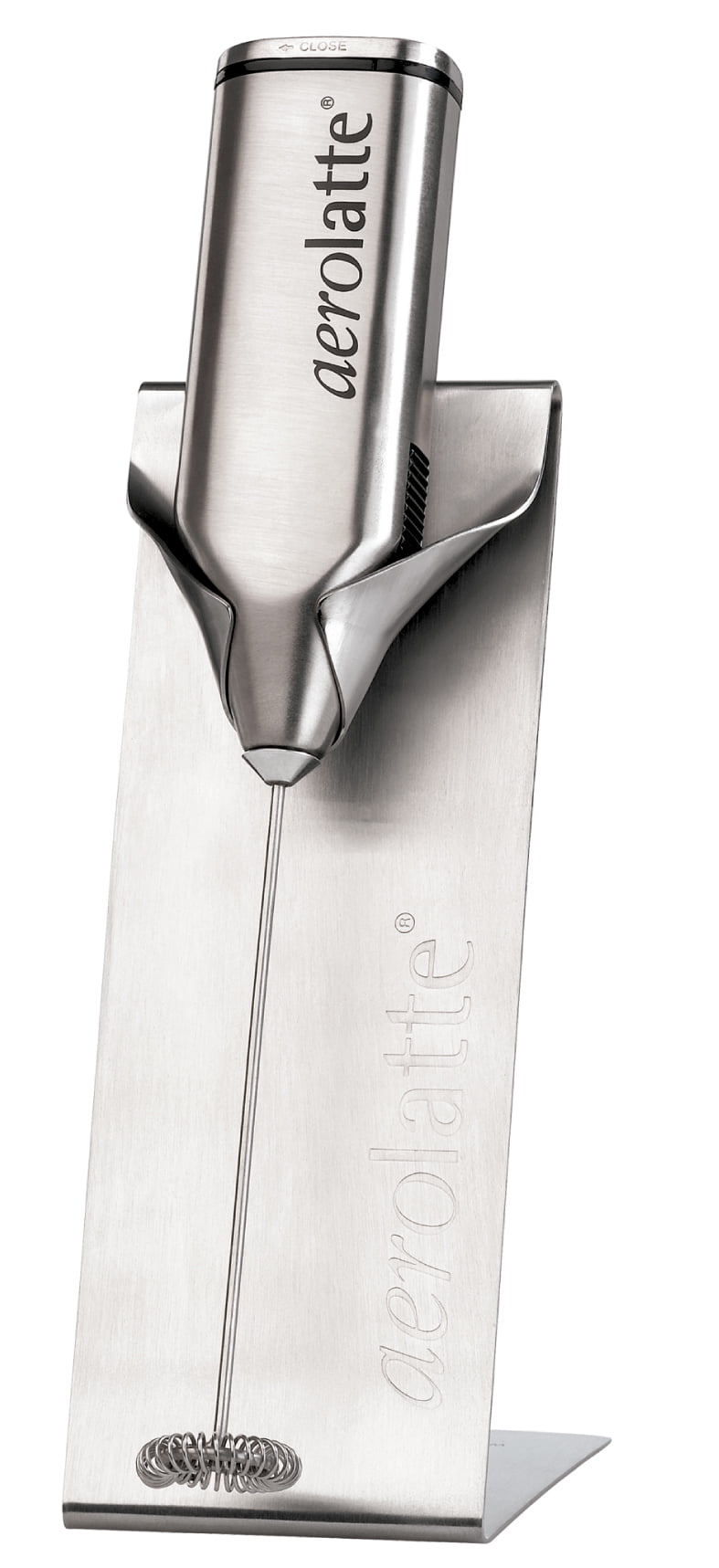 Compact Stainless Steel Handheld Milk Frother with Stand