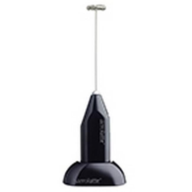 Black Handheld Stainless Steel Milk Frother with Stand