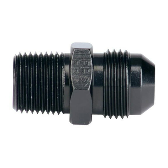 AEROMOTIVE Black Anodize 8 AN to 3/8 in NPT Straight Adapter Fitting P/N 15616