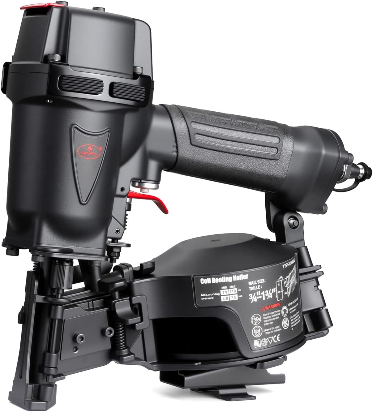 AEROPRO TOOLS Roofing Nailer 15 Degree Coil Roofing Nails 3/4-Inch up to 1-3/4-Inch CN45RC
