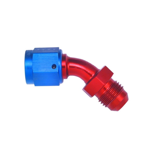 Aeroquip #6 Male to #6 Female 45 Deg Swivel Fitting