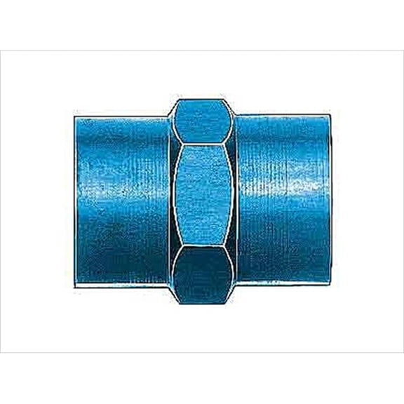 AEROQUIP FCM2129 0.12 & 0.12 In. Blue Anodized Aluminum Pipe Coupling Adapters - Blue