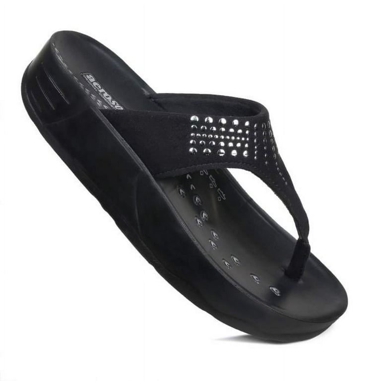 AEROSOFT Dazzler Open Toe Summer Comfortable Arch Support Platform Sandals For Women