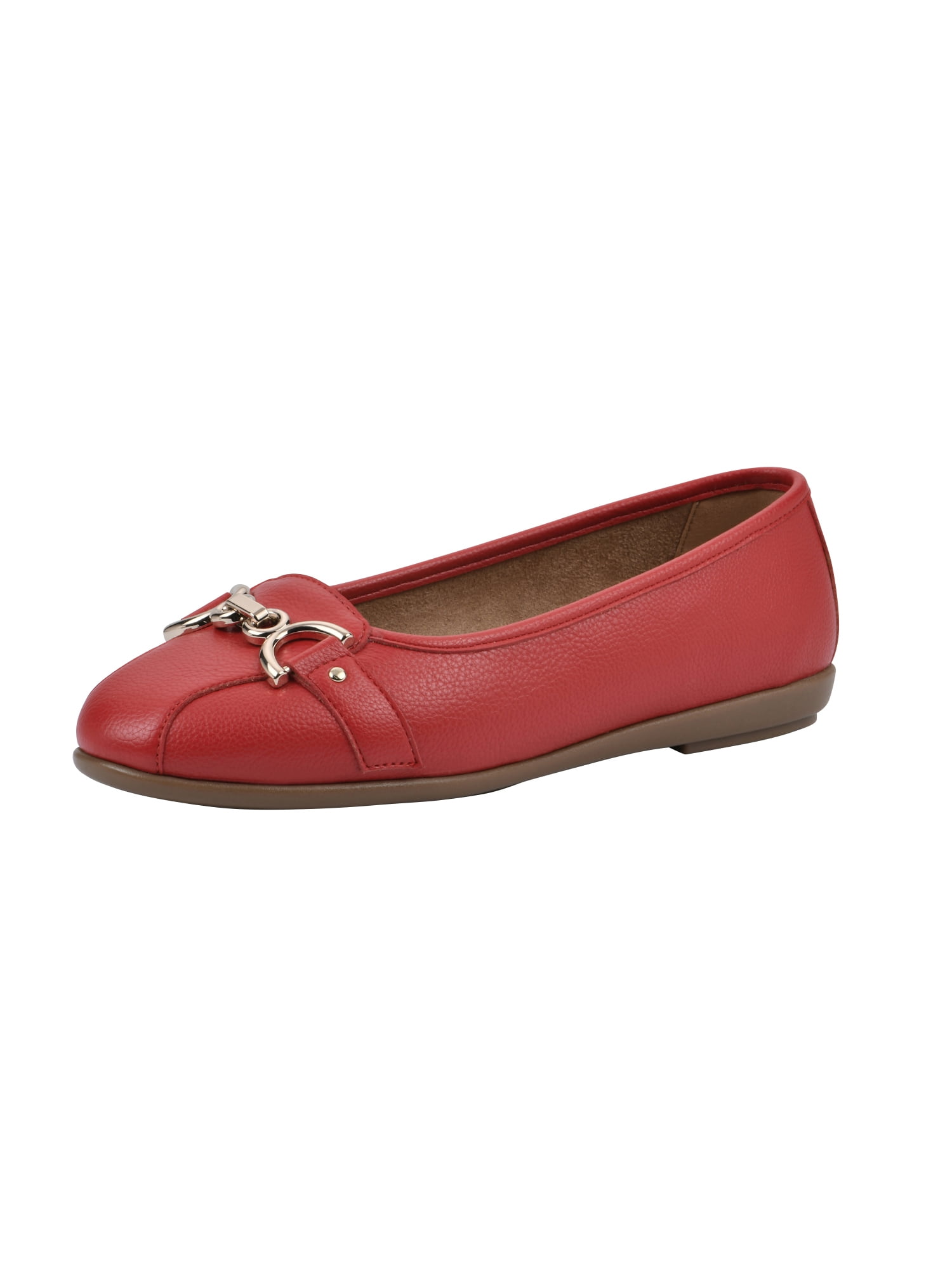 Aerosoles Women s Comfort Buckle Ballet Shoes Wide Width Available Size 8 Red