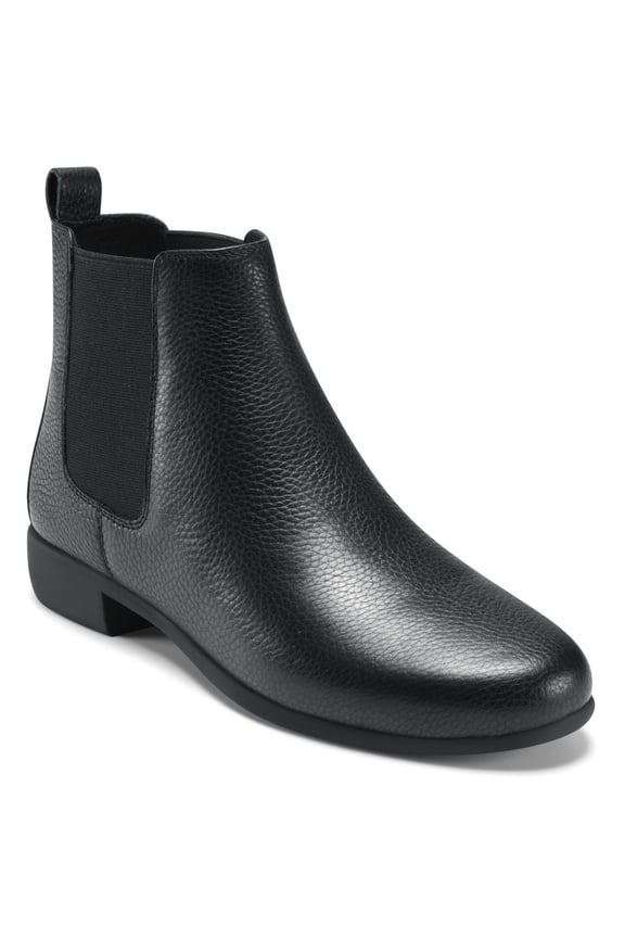 Womens Black Pull Tab Stretch Gore Panel Comfort Brandi Round Toe Wedge Zip-Up Booties 11 M