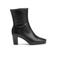 thumbnail image 1 of AEROSOLES Womens Black Stretch Padded Cinnamon Square Toe Block Heel Zip-Up Dress Booties 7.5 M, 1 of 4
