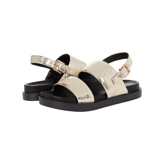 AEROSOLES Womens Gold Scaled Comfort Leggenda Round Toe Platform Buckle Slingback Sandal 7 M