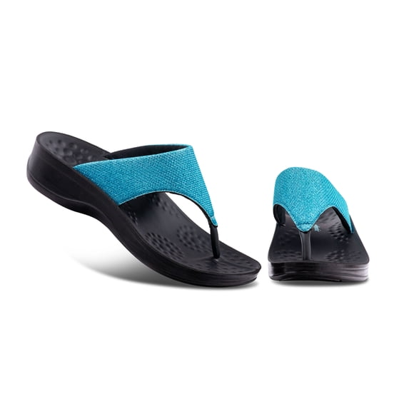 AEROTHOTIC Comfortable Orthopedic Arch Support Flip Flops and Sandals for Women - Jewel Blue - 6