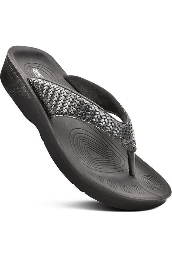 Flip Flops for Women with Arch Support Plantar Fasciitis Orthopedic Cushioned Footbed Comfortable Non-Slip Sole Dressy Casual Recovery Women Sandals