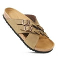 thumbnail image 1 of AEROTHOTIC Womens Slides - Soft Cork Footbed Sandals Women - Comfortable Walking Slip-on Flat Sandals - Arch Support Recovery Adjustable Buckle Leather Braided Straps Slipper, 1 of 6
