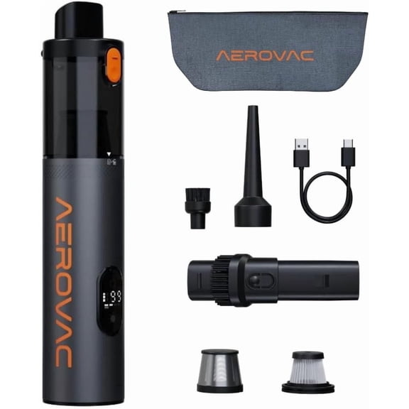 AEROVAC V-15 Pro Cordless Car Vacuum & Air Duster, 16000Pa High-Power Handheld Vacuum for Car, Rechargeable, HEPA Filter, LED Display