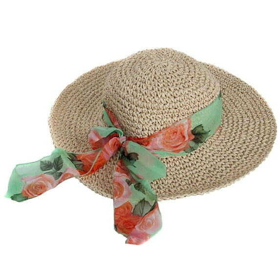 AERUSI Girl's All Season Floppy Brim Straw Hat
