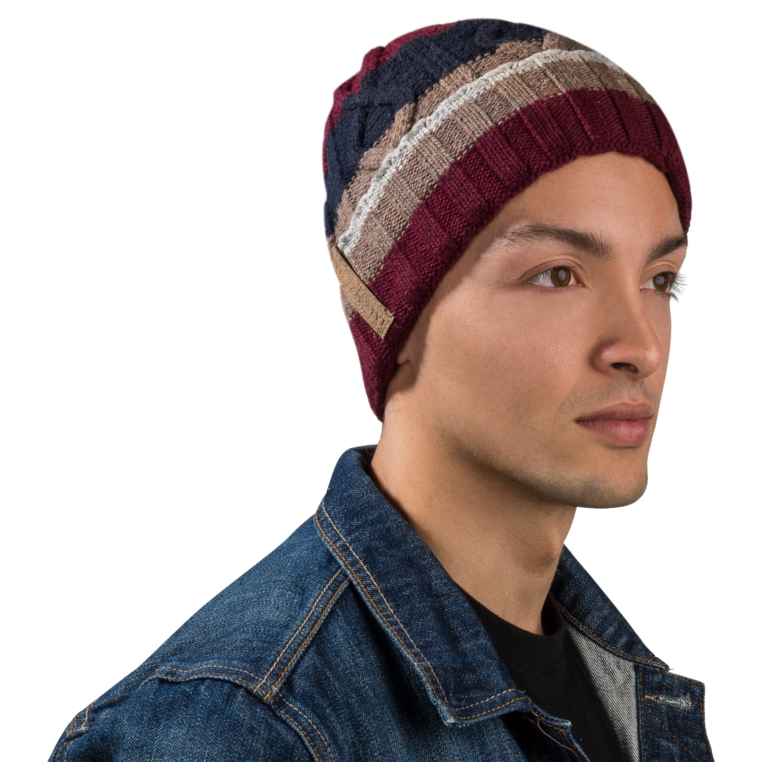 AERUSI Men or Womens Warm Knitted Patriot Beanie [All Season Style] [One Size Fits Most]