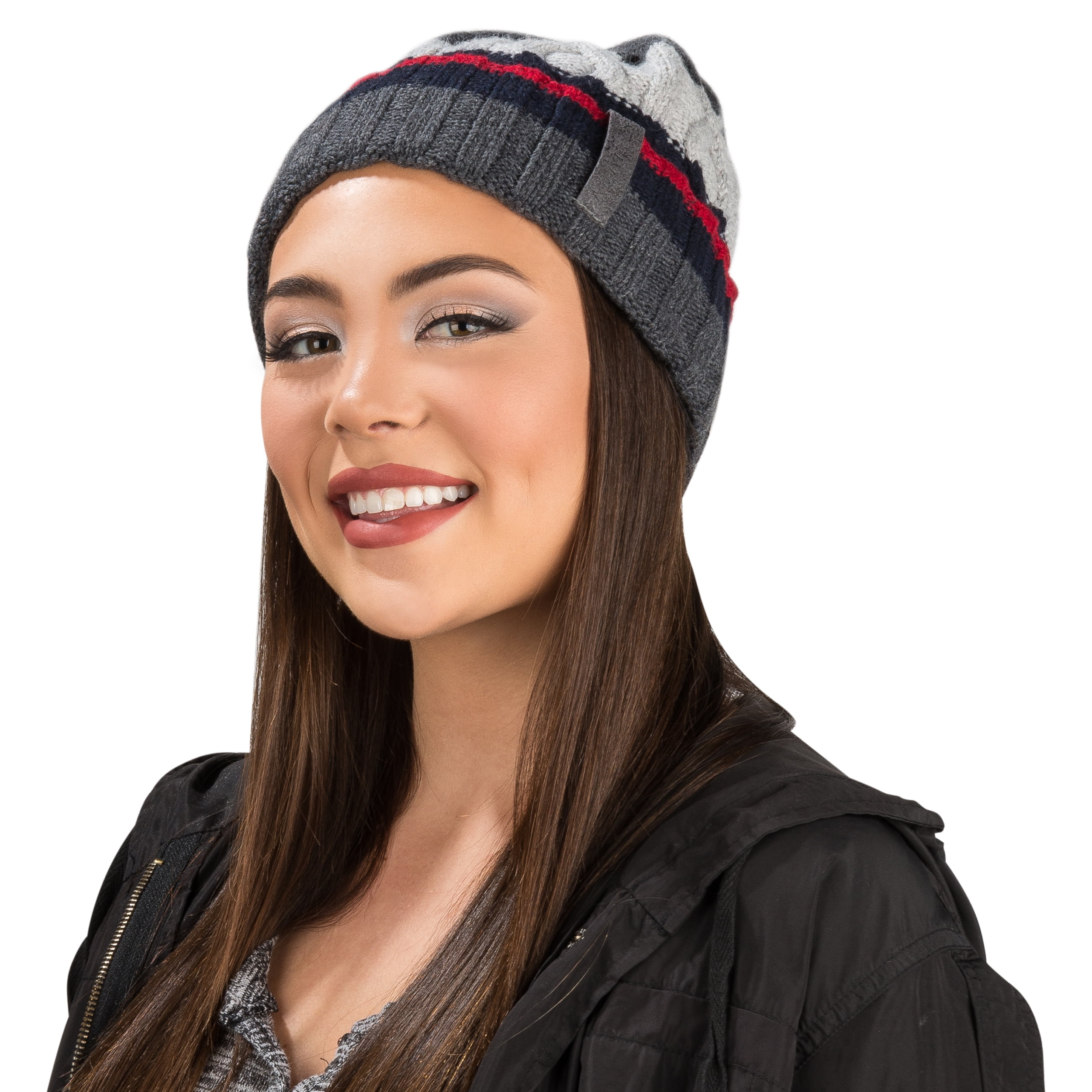 AERUSI Men or Womens Warm Knitted Patriot Beanie [All Season Style] [One Size Fits Most]